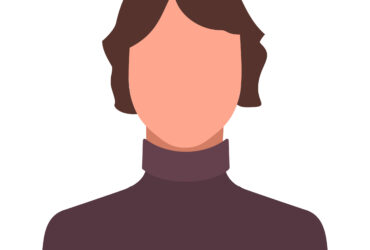 A flat style illustration of a womans avatar.